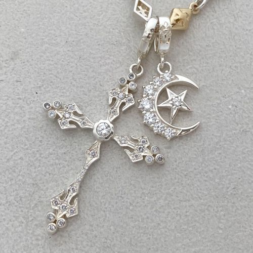 CRESCENT MOON / STAR PENDANT Silver / Zirconia Pendant（ペンダント