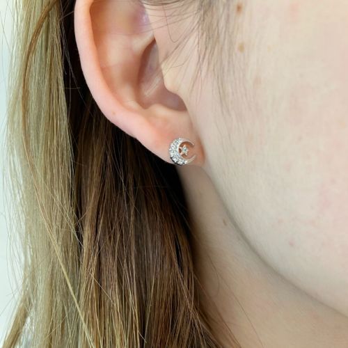 CRESCENT MOON PIERCE (ONE FOR PAIR) pierced earrings（ピアス