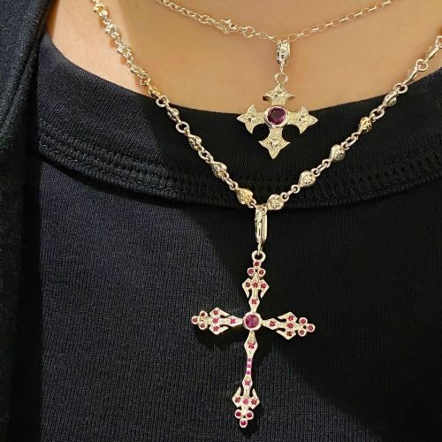 SMALL ANGEL CROSS SILVER PENDANT/RUBY Pendant（ペンダント） Loree