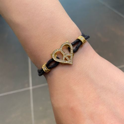 HEART PEACE CODE 18k YELLOW GOLD BRACELET/DIAMONDS Bracelet