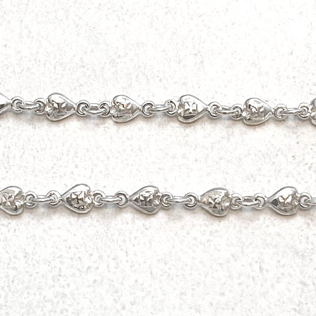 TINY HEART CROSS LINK CHAIN/SILVER/16inch(40cm) Chain（チェーン