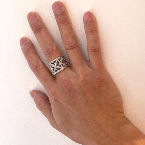SMALL GOTHIC CROSS WRAP COLLECTION RING/DIAMONDS Small size Ring